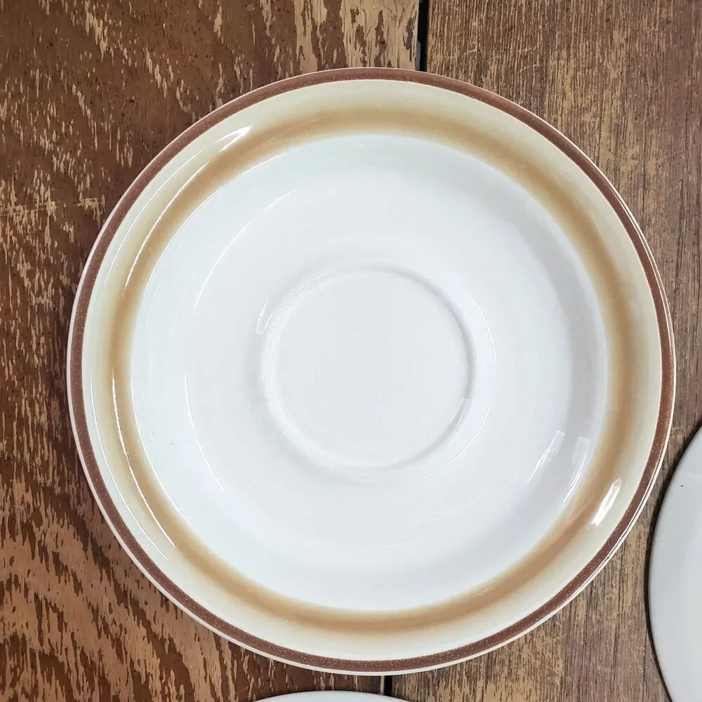 Vintage Hearthside Japan Water Colors Stoneware Saucers Set of 4 Mid Century